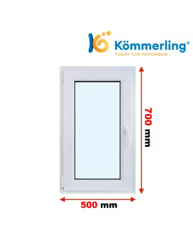 Okno PCV 50x70 cm Rozwierno-Uchylne Trzyszybowe Kömmerling 88 MD