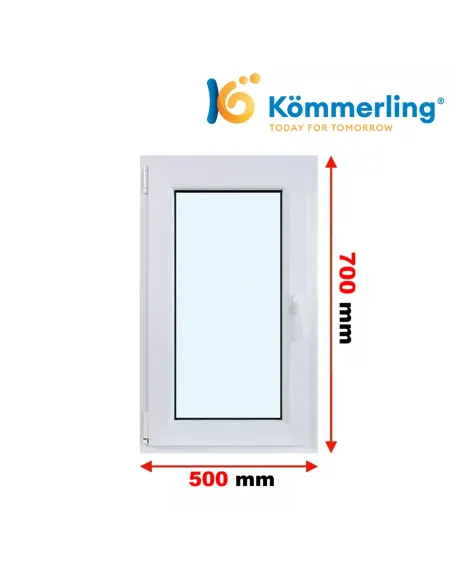 Okno PCV 50x70 cm Rozwierno-Uchylne Trzyszybowe Kömmerling 88 MD