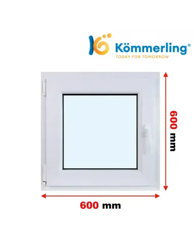 Okno PCV 60x60 cm Rozwierno-Uchylne Trzyszybowe Kömmerling 88 MD