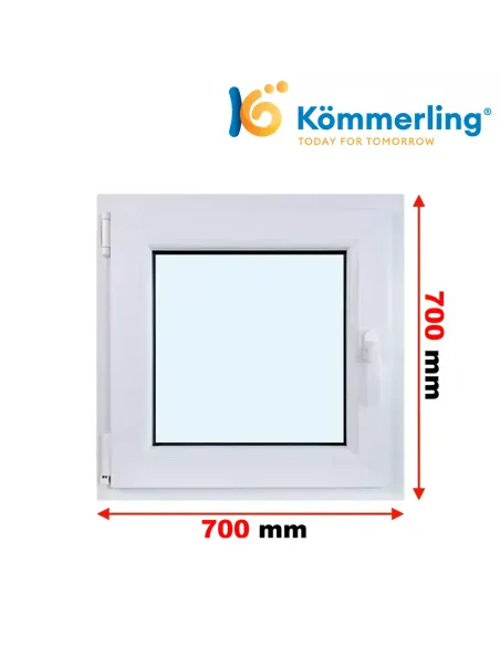 Okno PCV 70x70 cm Rozwierno-Uchylne Trzyszybowe Kömmerling 88 MD