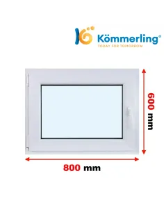 Okno PCV 80x60 cm Rozwierno-Uchylne Trzyszybowe Kömmerling 88 MD