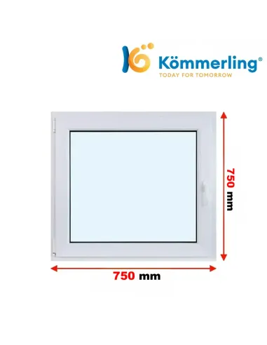 Okno PCV 75x75 cm Rozwierno-Uchylne Trzyszybowe Kömmerling 88 MD