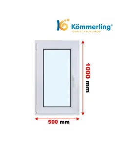 Okno PCV 50x100 cm Rozwierno-Uchylne Trzyszybowe Kömmerling 88 MD