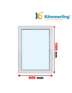 Okno PCV 60x100 cm Rozwierno-Uchylne Trzyszybowe Kömmerling 88 MD
