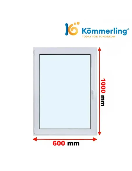 Okno PCV 60x100 cm Rozwierno-Uchylne Trzyszybowe Kömmerling 88 MD