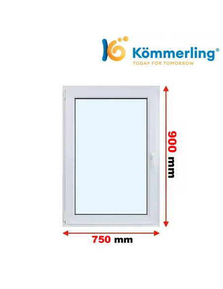 Okno PCV 75x90 cm Rozwierno-Uchylne Trzyszybowe Kömmerling 88 MD