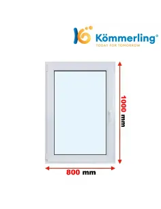 Okno PCV 80x100 cm Rozwierno-Uchylne Trzyszybowe Kömmerling 88 MD