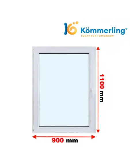 Okno PCV 90x110 cm Rozwierno-Uchylne Trzyszybowe Kömmerling 88 MD
