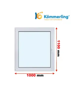 Okno PCV 100x110 cm Rozwierno-Uchylne Trzyszybowe Kömmerling 88 MD