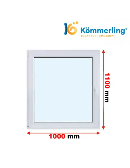 Okno PCV 100x110 cm Rozwierno-Uchylne Trzyszybowe Kömmerling 88 MD