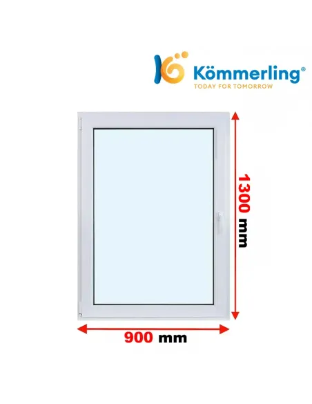 Okno PCV 90x130 cm Rozwierno-Uchylne Trzyszybowe Kömmerling 88 MD