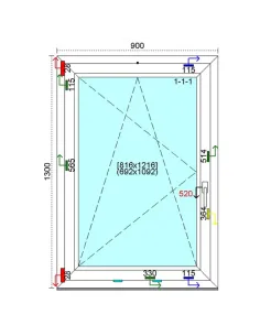 Okno PCV 90x130 cm Rozwierno-Uchylne Trzyszybowe Kömmerling 88 MD 2