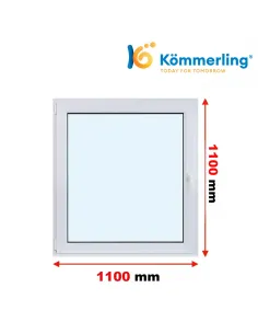 Okno PCV 110x110 cm Rozwierno-Uchylne Trzyszybowe Kömmerling 88 MD
