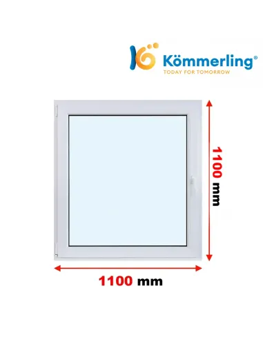 Okno PCV 110x110 cm Rozwierno-Uchylne Trzyszybowe Kömmerling 88 MD