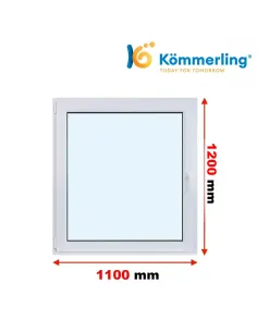 Okno PCV 110x120 cm Rozwierno-Uchylne Trzyszybowe Kömmerling 88 MD