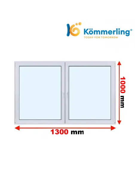 Okno PCV 130x100 cm Rozwierno-Uchylne | Rozwierne Trzyszybowe Kömmerling 88 MD