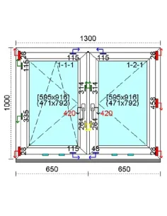 Okno PCV 130x100 cm Rozwierno-Uchylne | Rozwierne Trzyszybowe Kömmerling 88 MD 2