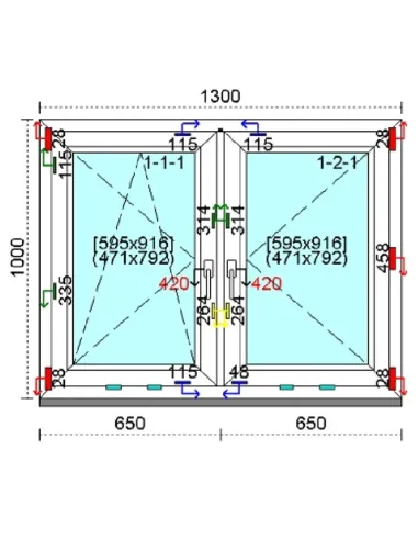 Okno PCV 130x100 cm Rozwierno-Uchylne | Rozwierne Trzyszybowe Kömmerling 88 MD