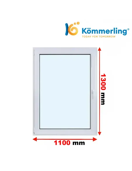 Okno PCV 110x130 cm Rozwierno-Uchylne Trzyszybowe Kömmerling 88 MD