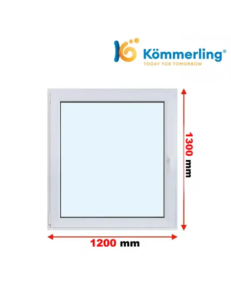 Okno PCV 120x130 cm Rozwierno-Uchylne Trzyszybowe Kömmerling 88 MD