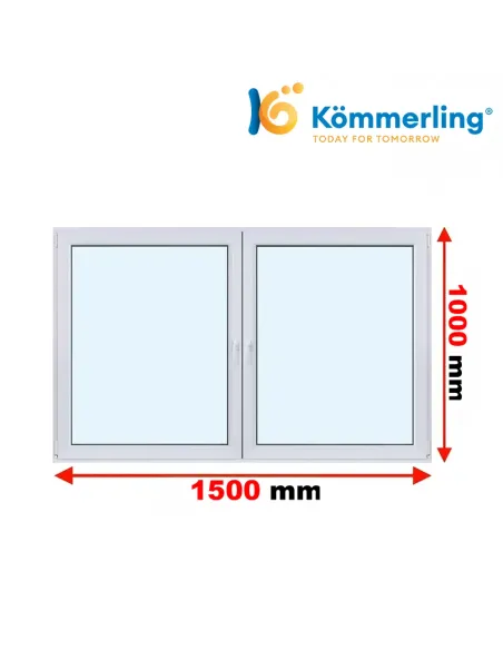 Okno PCV 150x100 cm Rozwierno-Uchylne | Rozwierne Trzyszybowe Kömmerling 88 MD