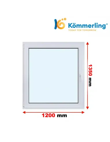 Okno PCV 120x135 cm Rozwierno-Uchylne Trzyszybowe Kömmerling 88 MD
