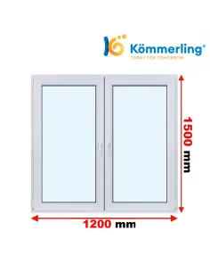 Okno PCV 150x120 cm Rozwierno-Uchylne | Rozwierne Trzyszybowe Kömmerling 88 MD