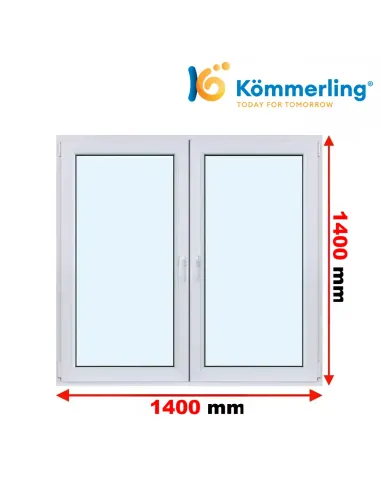 Okno PCV 140x140 cm Rozwierno-Uchylne | Rozwierne Trzyszybowe Kömmerling 88 MD