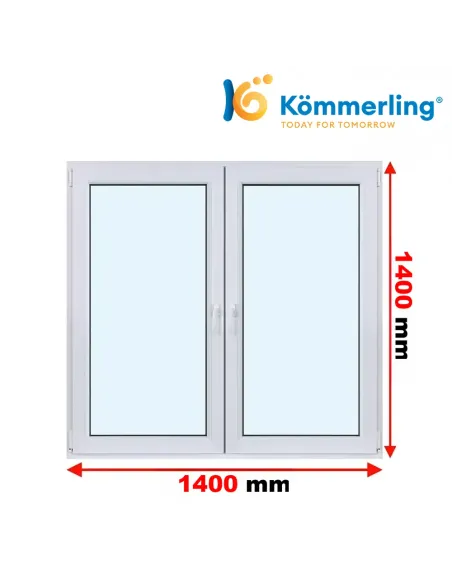 Okno PCV 140x140 cm Rozwierno-Uchylne | Rozwierne Trzyszybowe Kömmerling 88 MD
