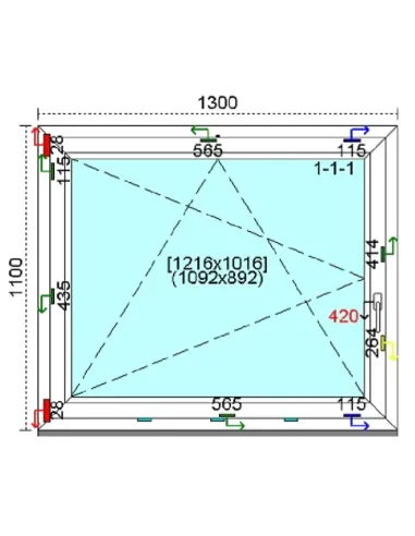 Okno PCV 130x110 cm Rozwierno-Uchylne Trzyszybowe Kömmerling 88 MD