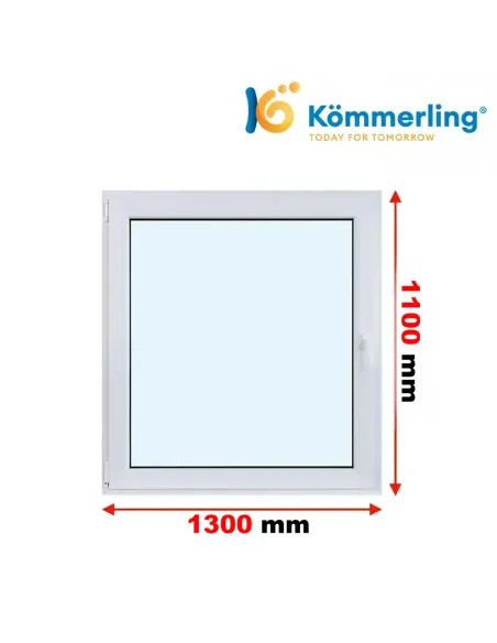 Okno PCV 130x110 cm Rozwierno-Uchylne Trzyszybowe Kömmerling 88 MD
