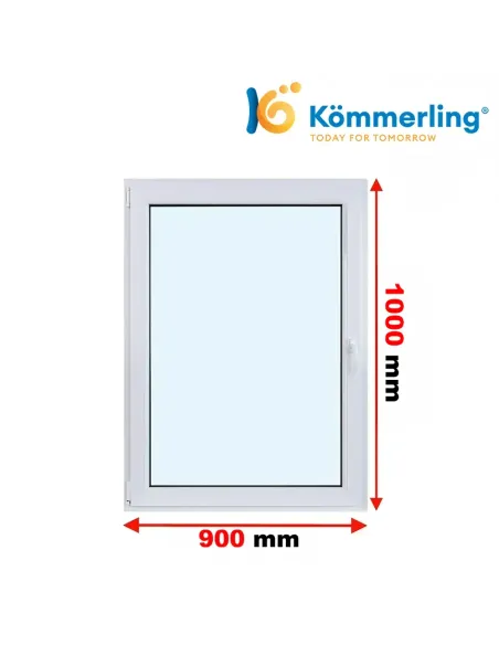 Okno PCV 90x100 cm Rozwierno-Uchylne Trzyszybowe Kömmerling 88 MD
