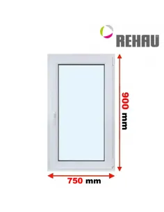 Okno PCV 75 x 90 cm Rozwierno-Uchylne Trzyszybowe Rehau Synego