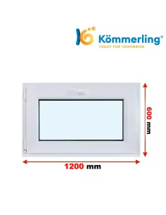 Okno PCV 120x60 cm Uchylne Trzyszybowe Kömmerling 76 MD