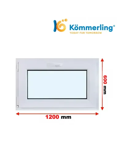 Okno PCV 120x60 cm Uchylne Trzyszybowe Kömmerling 76 MD