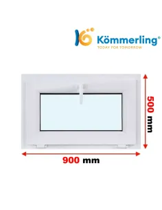 Okno PCV 90x50 cm Uchylne Trzyszybowe Kömmerling 88 MD