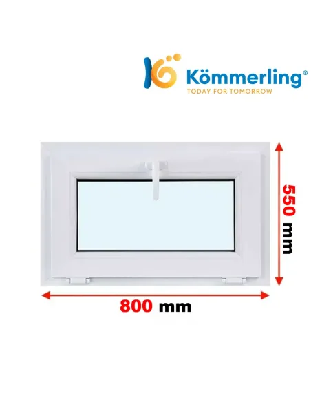 Okno PCV 80x55 cm Uchylne Trzyszybowe Kömmerling 88 MD