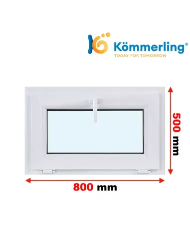 Okno PCV 80x50 cm Uchylne Trzyszybowe Kömmerling 88 MD