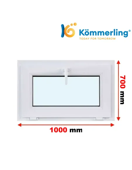 Okno PCV 100x70 cm Uchylne Trzyszybowe Kömmerling 88 MD