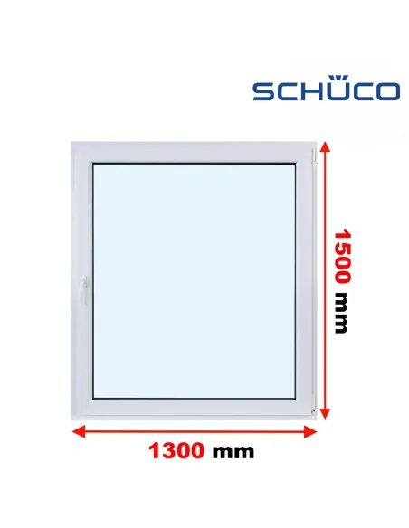 Okno PCV 130 x 150 cm Rozwierno-Uchylne Trzyszybowe Schüco LivIng 82