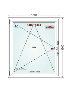 Okno PCV 130 x 150 cm Rozwierno-Uchylne Trzyszybowe Schüco LivIng 82 2