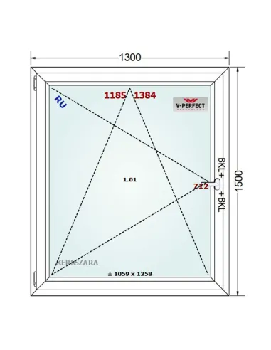 Okno PCV 130 x 150 cm Rozwierno-Uchylne Trzyszybowe Schüco LivIng 82