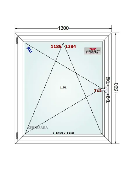 Okno PCV 130 x 150 cm Rozwierno-Uchylne Trzyszybowe Schüco LivIng 82