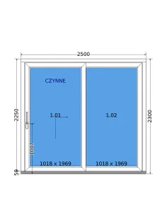 Drzwi Tarasowe Przesuwne HST 250 x 230 cm - DECCO 2