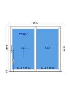 Drzwi Tarasowe Przesuwne HST 250 x 220 cm - DECCO 2