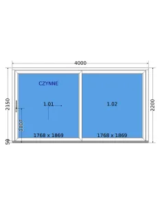 Drzwi Tarasowe Przesuwne HST 400 x 220 cm - DECCO 2