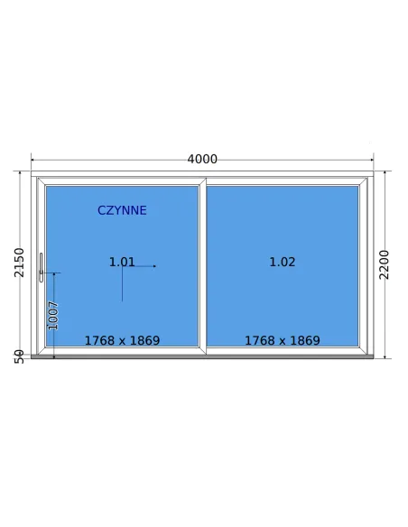 Drzwi Tarasowe Przesuwne HST 400 x 220 cm - DECCO