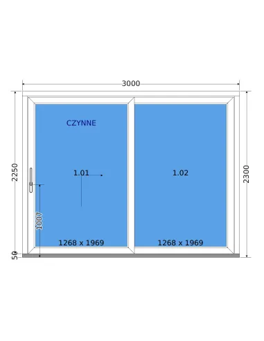 Drzwi Tarasowe Przesuwne HST 300 x 230 cm - DECCO