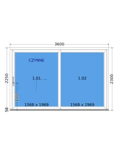 Drzwi Tarasowe Przesuwne HST 360 x 230 cm - DECCO 2