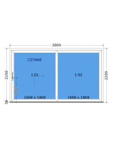 Drzwi Tarasowe Przesuwne HST 380 x 220 cm - DECCO 2